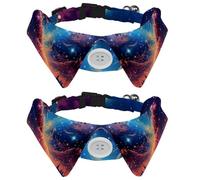 2 pajaritas ajustables para mascotas, corbatín formal para niños y niñas, cachorros, gatitos, bodas, cumpleaños, universo, galaxia, nebulosa estrellada