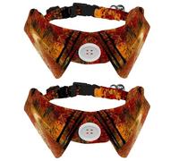 2 pajaritas ajustables para mascotas, corbatín formal para niños y niñas, cachorros, gatitos, bodas, cumpleaños, otoño, naranja, naturaleza, 2 unidades
