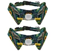 2 pajaritas ajustables para perro y gato, girasol, pez tortuga, cómodo y duradero, collar con campana para perros pequeños, gatos, gatitos y cachorros