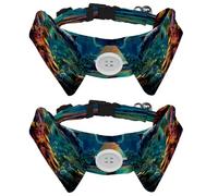 2 pajaritas ajustables para perro y gato, pez delfín bajo el agua, cómodo y duradero, collar con campana para perros pequeños, gatos, gatitos y cachorros
