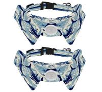 2 pajaritas ajustables para perro y gato, pez espada azul, cómodo y duradero, collar con campana para perros pequeños, gatos, gatitos y cachorros