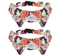 2 pajaritas ajustables para perros y gatos, corbatines formales para niños y niñas, cachorros, gatitos, bodas, cumpleaños, rosas, margaritas blancas y flores silvestres azules