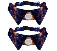 2 pajaritas ajustables para perros y gatos, corbatines formales para niños y niñas, cachorros, gatitos, bodas, cumpleaños, acuarela, universo, galaxia, nebulosa estrellada