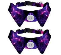 2 pajaritas ajustables para perros y gatos, corbatines formales para niños y niñas, cachorros, gatitos, bodas, cumpleaños, diseño abstracto espacial, cangrejo, nebulosa, galaxia