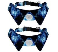 2 pajaritas ajustables para perros y gatos, corbatines formales para niños y niñas, cachorros, gatitos, bodas, cumpleaños, galaxia espacial, nebulosa, azul estrellado