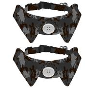 2 pajaritas ajustables para perros y gatos, corbatines formales para niños y niñas, cachorros, gatitos, bodas, cumpleaños, siluetas de animales salvajes del bosque en camuflaje