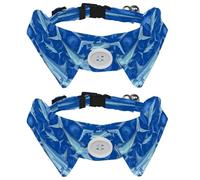 2 pajaritas ajustables para perros y gatos, diseño de pez espada azul, cómodo y duradero, collar con campana para perros pequeños, gatos, gatitos y cachorros