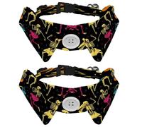 2 pajaritas ajustables para perros y gatos, esqueleto de baile de colores, cómodo y duradero, collar de corbatín con campana para perros pequeños, gatos, gatitos y cachorros