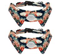 2 pajaritas ajustables para perros y gatos, flores de cereza de pez koi, cómodo y duradero, collar con campana para perros pequeños, gatos, gatitos y cachorros