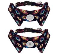 2 pajaritas ajustables para perros y gatos, ojos malvados mágicos, cómodo y duradero, collar con campana para perros pequeños, gatos, gatitos y cachorros
