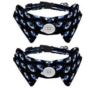2 pajaritas ajustables para perros y gatos, ojos malvados mágicos, cómodo y duradero, collar con campana para perros pequeños, gatos, gatitos y cachorros