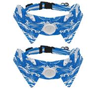 2 pajaritas ajustables para perros y gatos, ondas koi de pez, cómodo y duradero, collar con campana para perros pequeños, gatos, gatitos y cachorros