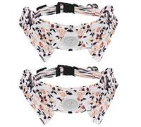 2 pajaritas ajustables para perros y gatos, patrón de leopardo rosa, cómodo y duradero, collar con campana para perros pequeños, gatos, gatitos y cachorros