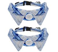 2 pajaritas ajustables para perros y gatos, pez espada azul, cómodo y duradero, collar con campana para perros pequeños, gatos, gatitos y cachorros