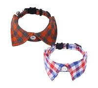 2 pajaritas para gatos, diseño clásico a cuadros de liberación rápida, desmontable con hebilla y campana para gatos, reuniones, fiestas, bodas