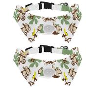 2 pajaritas para gatos y perros, collar ajustable para mascotas, corbatín formal para niños, niñas, cachorros, gatitos, bodas, cumpleaños, dibujos animados, mono feliz y plátano