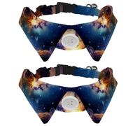 2 pajaritas para gatos y perros, collar ajustable para mascotas, corbatín formal para niños, niñas, cachorros, gatitos, bodas, cumpleaños, universo, galaxia, nebulosa estrellada