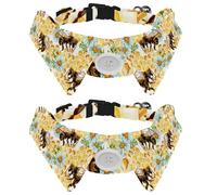 2 pajaritas para gatos y perros, collar ajustable para mascotas, corbatín formal para niños, niñas, cachorros, gatitos, bodas, cumpleaños, abejas de acuarela y panales