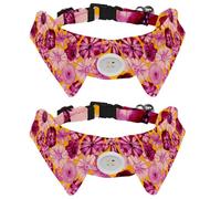 2 pajaritas para gatos y perros, collar ajustable para mascotas, corbatín formal para niños, niñas, cachorros, gatitos, bodas, cumpleaños, flores rosas botánicas