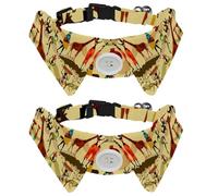 2 pajaritas para gatos y perros, collar ajustable para mascotas, corbatín formal para niños, niñas, cachorros, gatitos, bodas, cumpleaños, mujeres africanas, árboles de animales salvajes