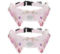 2 pajaritas para gatos y perros, collar ajustable para mascotas, corbatín formal para niños, niñas, cachorros, gatitos, bodas, cumpleaños, hermosas flores rosas