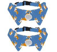 2 pajaritas para gatos y perros, collar ajustable para mascotas, corbatín formal para niños, niñas, cachorros, gatitos, bodas, cumpleaños, baile, correr, lindo patrón de corgi