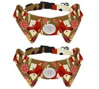 2 pajaritas para gatos y perros, collar ajustable para mascotas, corbatín formal para niños y niñas, cachorros, gatitos, bodas, cumpleaños, zorro, Hed, flores amarillas y rosas coloridas