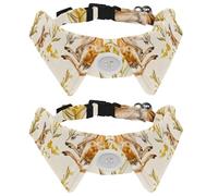 2 pajaritas para gatos y perros, collar ajustable para mascotas, corbatín formal para niños y niñas, cachorros, gatitos, bodas, cumpleaños, flores de canguro, crisantemo