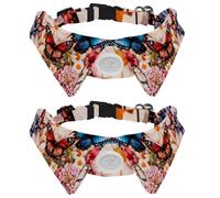 2 pajaritas para gatos y perros, collar ajustable para mascotas, corbatín formal para niños y niñas, cachorros, gatitos, boda, cumpleaños, mariposa en flor, margaritas de crisantemo