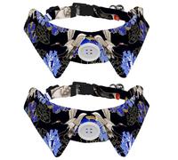 2 pajaritas para gatos y perros, collar ajustable para mascotas, corbatín formal para niños y niñas, cachorros, gatitos, bodas, cumpleaños, grulla, crisantemo elegante