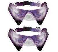 2 pajaritas para gatos y perros, collar ajustable para mascotas, corbatín formal para niños y niñas, cachorros, gatitos, boda, cumpleaños, galaxia espacial y estrellas de nebulosa