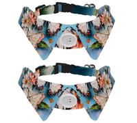 2 pajaritas para gatos y perros, collar ajustable para mascotas, corbatín formal para niños y niñas, cachorros, gatitos, boda, cumpleaños, mariposa, margarita, crisantemo