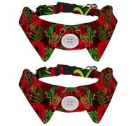 2 pajaritas para gatos y perros, collar ajustable para mascotas, corbatín formal para niños y niñas, cachorros, gatitos, boda, cumpleaños, selva de flores y rosas