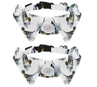 2 pajaritas para gatos y perros, collar ajustable para mascotas, corbatín formal para niños y niñas, cachorros, gatitos, boda, cumpleaños, patos salvajes en estanque