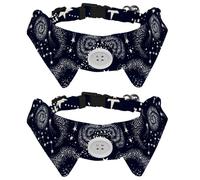 2 pajaritas para gatos y perros, collar ajustable para mascotas, corbatín formal para niños y niñas, cachorros, gatitos, boda, cumpleaños, galaxia nebulosa constelación estrellas