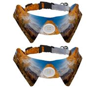2 pajaritas para gatos y perros, collar ajustable para mascotas, corbatín formal para niños y niñas, cachorros, gatitos, boda, cumpleaños, árbol otoñal, naturaleza