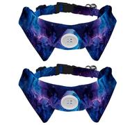 2 pajaritas para gatos y perros, collar ajustable para mascotas, corbatín formal para niños y niñas, cachorros, gatitos, boda, cumpleaños, galaxia nebulosa estrellada