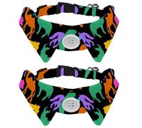2 pajaritas para gatos y perros, collar ajustable para mascotas, corbatín formal para niños y niñas, cachorros, gatitos, boda, cumpleaños, silueta de animales salvajes coloridos