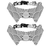 2 pajaritas para gatos y perros, collar ajustable para mascotas, corbatín formal para niños y niñas, cachorros, gatitos, boda, cumpleaños, escamas de henna de mandala japonés Sashiko