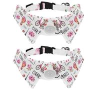 2 pajaritas para gatos y perros, collar ajustable para mascotas, corbatín formal para niños y niñas, cachorros, gatitos, boda, cumpleaños, flores rosas, globo de aire, bicicleta