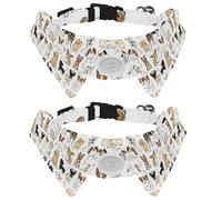 2 pajaritas para gatos y perros, collar ajustable para mascotas, corbatín formal para niños y niñas, cachorros, gatitos, boda, cumpleaños, I Love Dogs and Bones