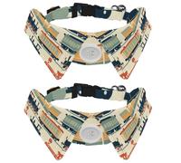 2 pajaritas para gatos y perros, collar ajustable para mascotas, pajarita, esmoquin, collar formal para niños, niñas, cachorro, gatito, boda, cumpleaños - dibujos animados retro trenes