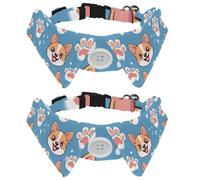 2 pajaritas para perro, hebilla de seguridad, collar suave ajustable para cachorros con campanas para gatitos pequeños, corgi y pata de perro