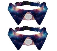 2 pajaritas para perros y gatos, collar ajustable para mascotas, pajarita formal para niños y niñas, cachorros, gatitos, bodas, cumpleaños, acuarelas, galaxias, nebulosa estrellada