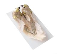 2 pájaros de plumas de espuma para decoración de árbol de Navidad, boda y fiesta, añadiendo ambiente festivo y simbolizando buenos deseos y suerte ()