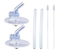2 pajitas de repuesto para botellas de agua, 2 tubos de silicona, 2 cepillos para pajitas, accesorios de pajitas de repuesto para biberones, extensiones de pajitas