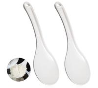 2 paletas de arroz de plástico, cuchara de arroz antiadherente para cocina, espátula resistente al calor para puré de papas, hornear, remover (7.6 pulgadas, color blanco)