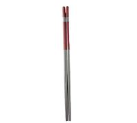 2 palillos de acero inoxidable de color para el hogar, resistentes a altas temperaturas, antideslizantes, color rojo