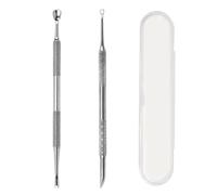 2 Palitos Para Cutículas, 1 Caja De Plástico Transparente, Empujador De Cutículas De Acero Inoxidable, Empujador De Cutículas, Palitos Para Cutículas 2 En 1