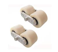 2× Pallet Truck Rollers Forklift Wheels 80×60mm Heavy Duty 800kg Double Bearing Double Nylon Wheels For Industrial Transport Pallet Truck Skid(80x60mm)